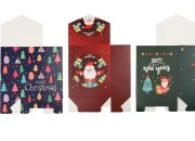 Božićna kartonska poklon kesica 115x55x145 mm sa trakom  - 10 kom-grupa_slika