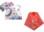 Božićna kartonska poklon kutija 80x80x60 mm sa ukrasnom trakom i karticom - 10 kom-slika_proizvoda