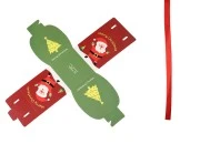 Božićna kartonska poklon kutijica 80x70x90 mm sa trakom  - 10 kom-grupa_slika