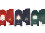 Božićna kartonska poklon kutija 90x90x90 mm sa prozorom, drškom i ukrasnom trakom - 10 kom-grupa_slika