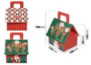 Božićna poklon kutijica sa drškom 120x100x140 mm raznih boja - 25 kom-dimenzije_slike