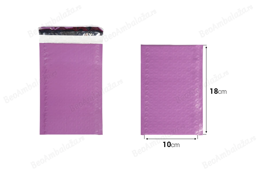 Ljubičasta mat koverta sa pucketavom folijom 10x18cm - 10 kom-dimenzije_slike