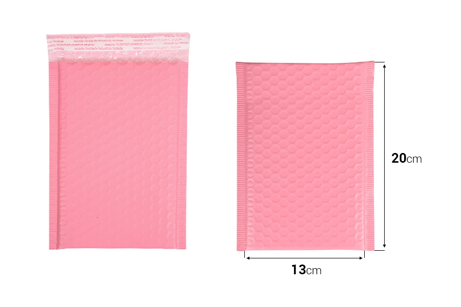 Roze mat koverta sa pucketavom folijom 13x20cm - 10 kom-dimenzije_slike