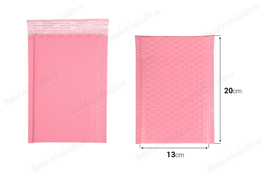 Roze mat koverta sa pucketavom folijom 13x20cm - 10 kom-dimenzije_slike