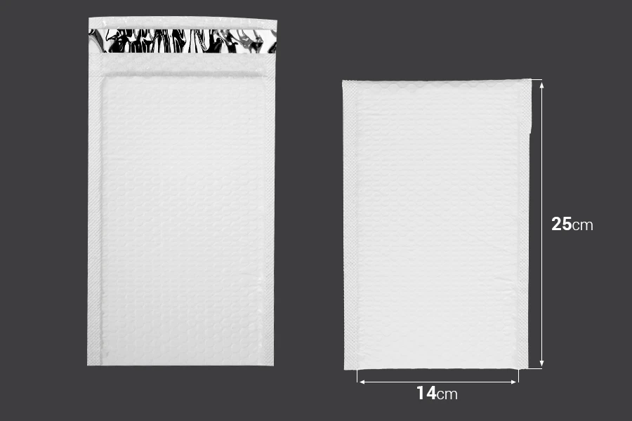 Bela mat koverta sa pucketavom folijom 14x25cm - 10 kom-dimenzije_slike