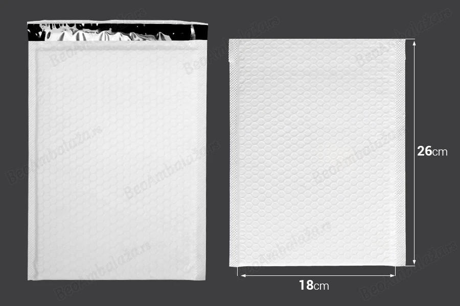 Bela mat koverta sa pucketavom folijom 18x26cm - 10 kom-dimenzije_slike
