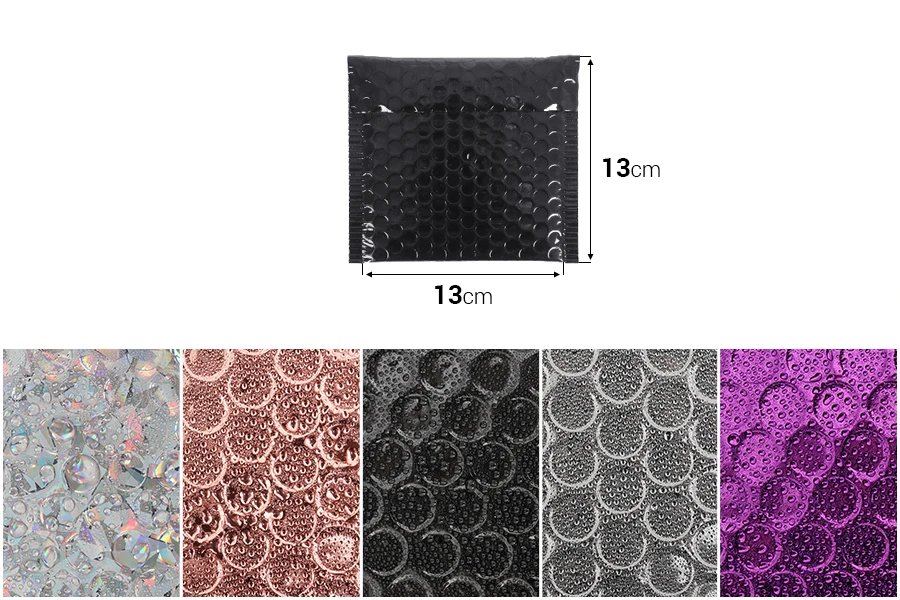 Koverte sa pucketavom folijom 13x13cm, sjajne i u više boja - 10 kom-grupa_slika