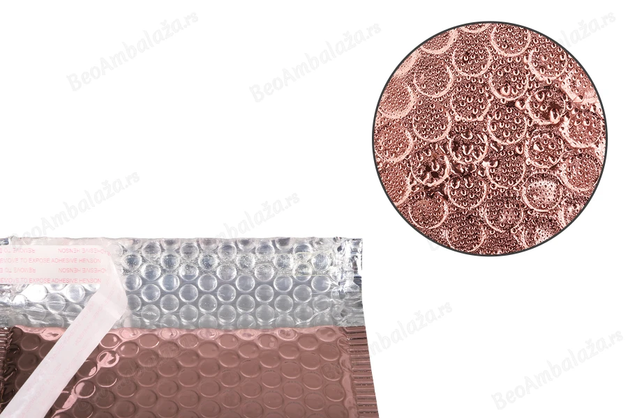 Roze sjajna koverta sa pucketavom folijom 16x13cm - 10 kom-