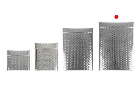 Koverta sa pucketavom folijom 18x28cm u sjajnoj crnoj ili srebrnoj boji - 10 kom-grupa_slika