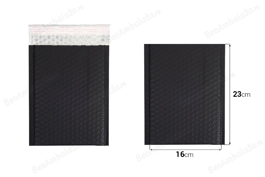 Crna mat koverta sa pucketavom folijom 16x23cm - 10 kom-dimenzije_slike