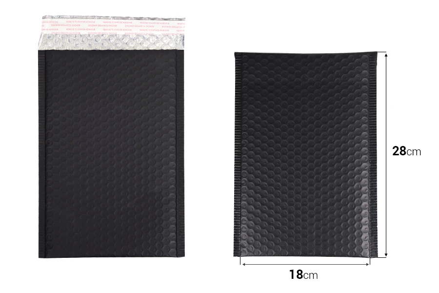 Crna mat koverta sa pucketavom folijom 18x28cm - 10 kom-dimenzije_slike