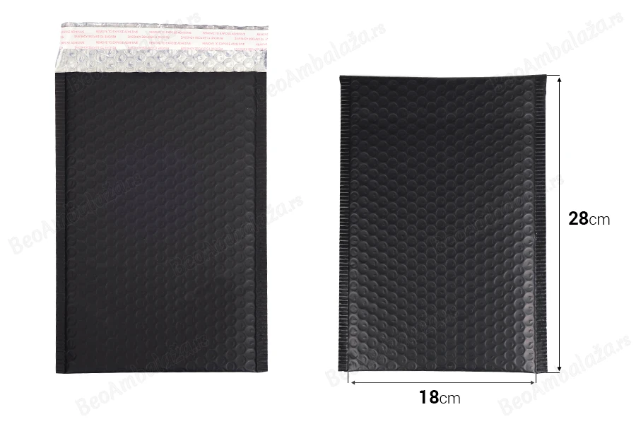 Crna mat koverta sa pucketavom folijom 18x28cm - 10 kom-dimenzije_slike