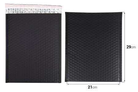 Crna mat koverta sa pucketavom folijom 21x29cm - 10 kom-2
