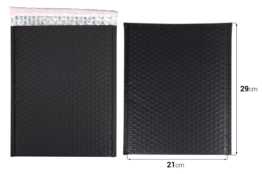 Crna mat koverta sa pucketavom folijom 21x29cm - 10 kom-dimenzije_slike