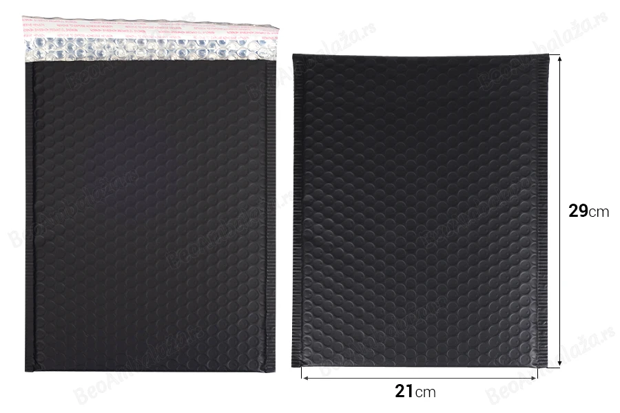 Crna mat koverta sa pucketavom folijom 21x29cm - 10 kom-dimenzije_slike