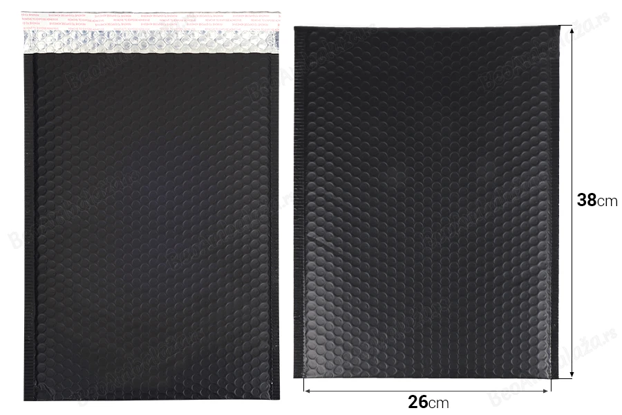 Crna mat koverta sa pucketavom folijom 26x38cm - 10 kom-dimenzije_slike