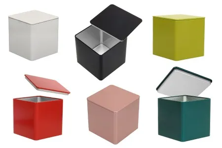 Četvrtasta metalna kutija za odlaganje 85x85x85mm, više boja-1