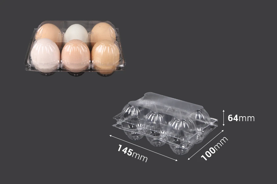 Plastične kutije za jaja sa 6 mesta, dimenzija 145x100x64 mm - 200 kom Plastične kutije za jaja sa 6 mesta, dimenzija 145x100x64 mm - 200 kom
