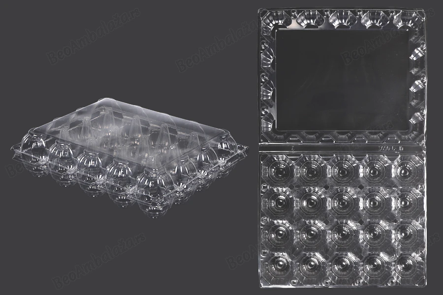 Plastične kutije za jaja sa 20 mesta, dimenzija 240x190x60 mm - 100 kom-slika_proizvoda