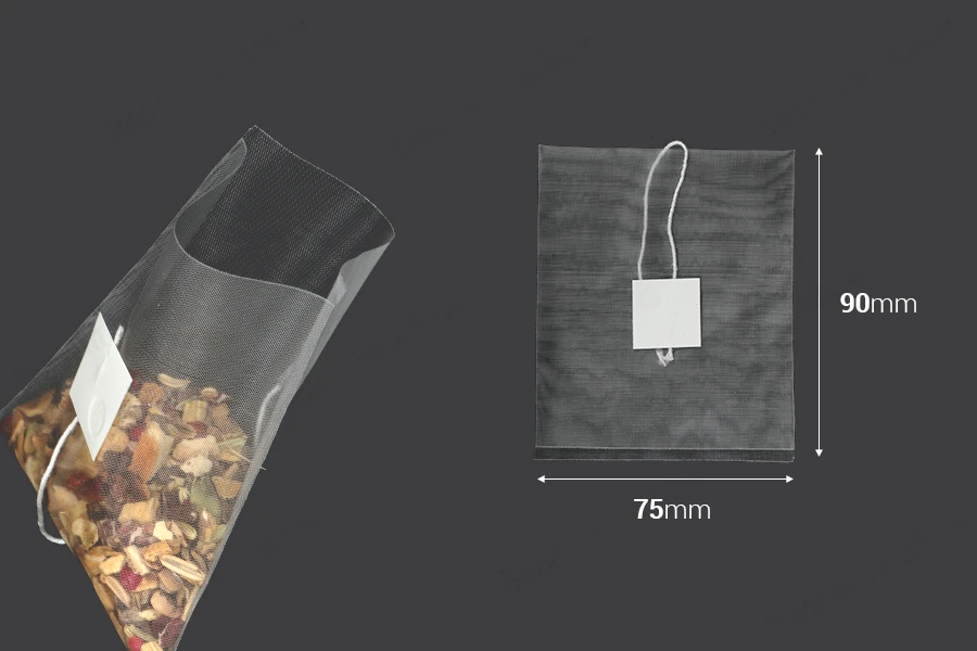 Kesice za čaj 75x90 mm sa karticom bez štampe - pakovanje 100 kom-dimenzije_slike