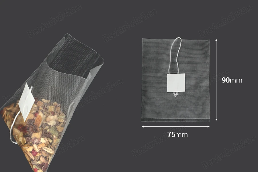 Kesice za čaj 75x90 mm sa karticom bez štampe - pakovanje 100 kom-dimenzije_slike
