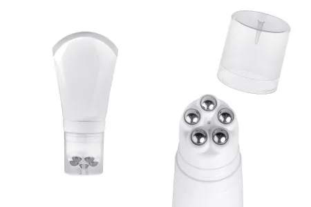 Plastična bela tubica 100mL sa metalnim roll on kuglicama i providnim zatvaračem-1