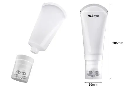 Plastična bela tubica 150mL sa metalnim roll on kuglicama i providnim zatvaračem-2
