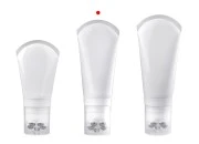 Plastična bela tubica 150mL sa metalnim roll on kuglicama i providnim zatvaračem Plastična bela tubica 150mL sa metalnim roll on kuglicama i providnim zatvaračem