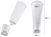 Plastična bela tubica 200mL sa metalnim roll on kuglicama i providnim zatvaračem