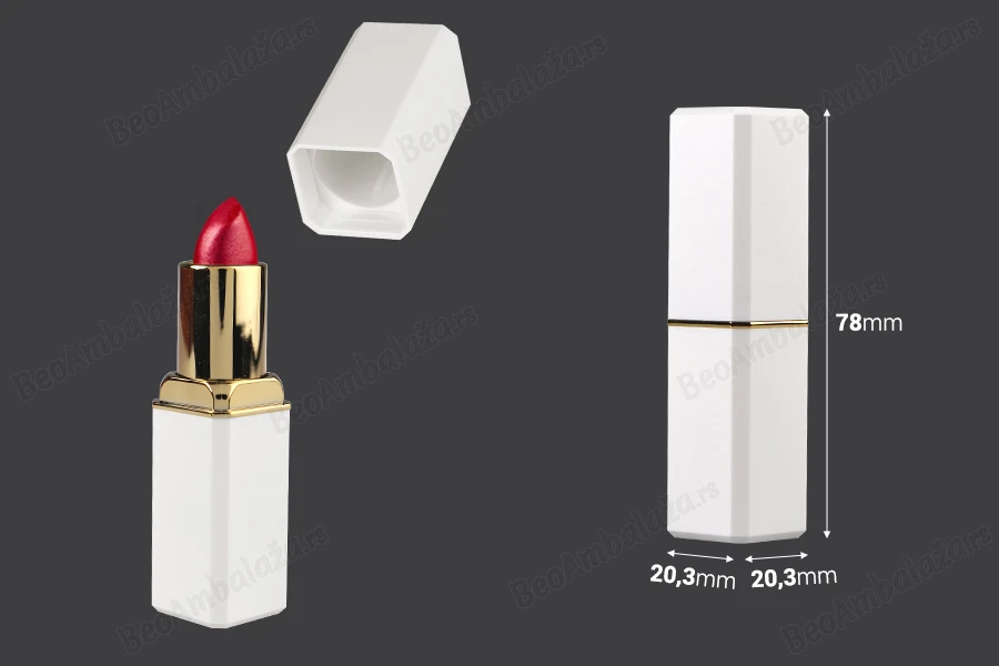Tubica za karmin ili ruž 3,5gr mat bele boje - 5 kom-dimenzije_slike