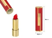 Tubica za karmin ili ruž 3,5gr u crvenoj boji sa kožnom teksturom - 5 kom-dimenzije_slike