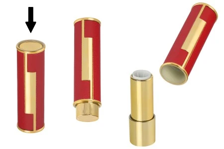 Tubica za karmin ili ruž 3,5gr u crvenoj boji sa kožnom teksturom - 5 kom-1