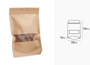 Kraft DoyPack 180x50x260mm kesice sa zip zatvaranjem i prozorom, unutrašnjom i spoljašnjom providnom oblogom, ovalnim dnom i sa mogućnošću termo zatvaranja – 100kom-grupa_slika