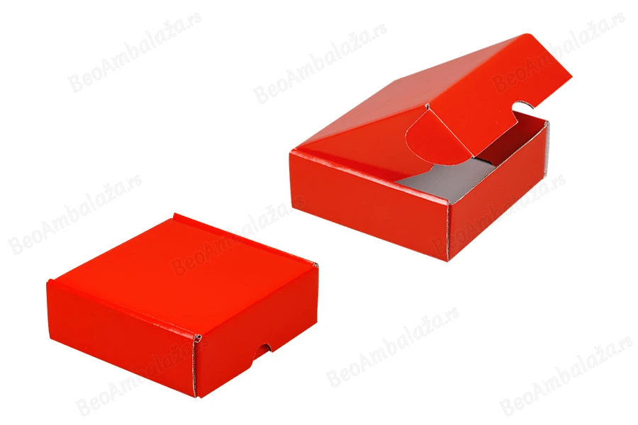 Kartonska kutija 145x135x50mm bez prozora, u sjajno crvenoj boji - 20 kom-grupa_slika