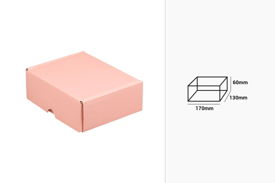 Kartonska kutija 170x130x60mm bez prozora, u sjajno roze boji - 20 kom-dimenzije_slike