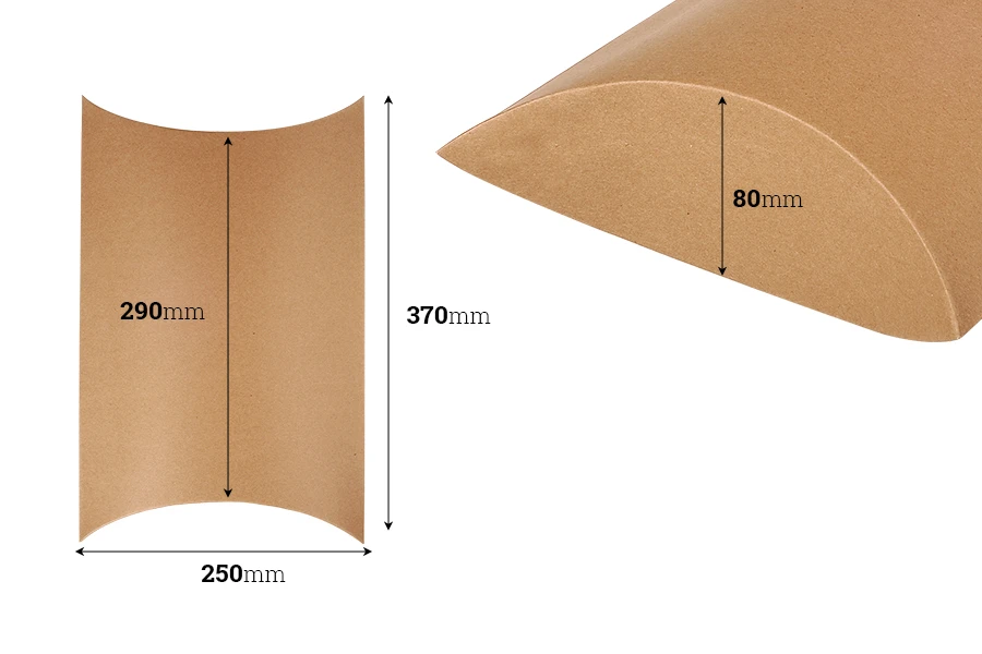 Papirna kraft jastuk - kutija 370x250x80mm - 20 kom-dimenzije_slike