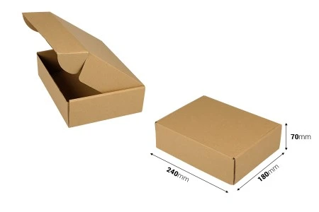 Kutija za pakovanje 240x180x70mm od kraft papira bez prozora – 20 kom-2
