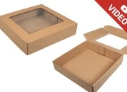 Kutija od kraft papira 350x350x80mm sa prozorom - 20 kom Kutija od kraft papira 350x350x80mm sa prozorom - 20 kom