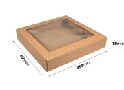 Kutija od kraft papira 450x450x80mm sa prozorom - 20 kom