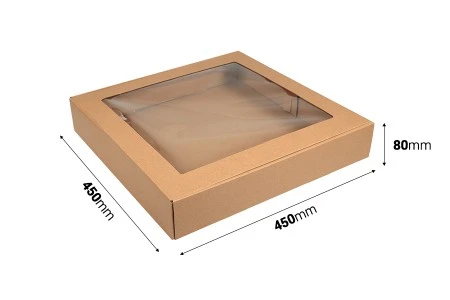 Kutija od kraft papira 450x450x80mm sa prozorom - 20 kom-2