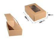 Kraft kutija 260x160x80 mm za pakovanje sa prozorom – 20 kom Kraft kutija 260x160x80 mm za pakovanje sa prozorom – 20 kom