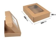 Kraft kutija 350x250x80 mm za pakovanje sa prozorom – 20 kom