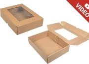 Kraft kutija 350x250x80 mm za pakovanje sa prozorom – 20 kom