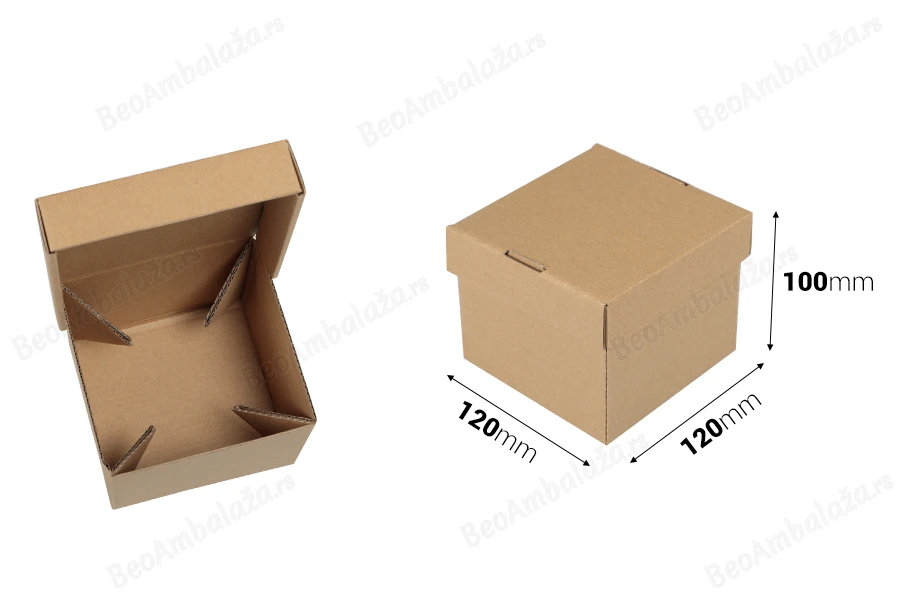 Kartonska kraft kutija 120x120x100 mm - 20 kom-dimenzije_slike