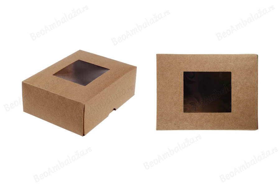 Kartonska kraft kutija sa prozorom 170x130x60mm - 20 kom-slika_proizvoda