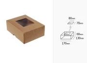 Kartonska kraft kutija sa prozorom 170x130x60mm - 20 kom Kartonska kraft kutija sa prozorom 170x130x60mm - 20 kom