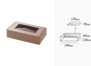 Kutija od kraft papira 240x130x60mm sa prozorom - 20 kom-dimenzije_slike