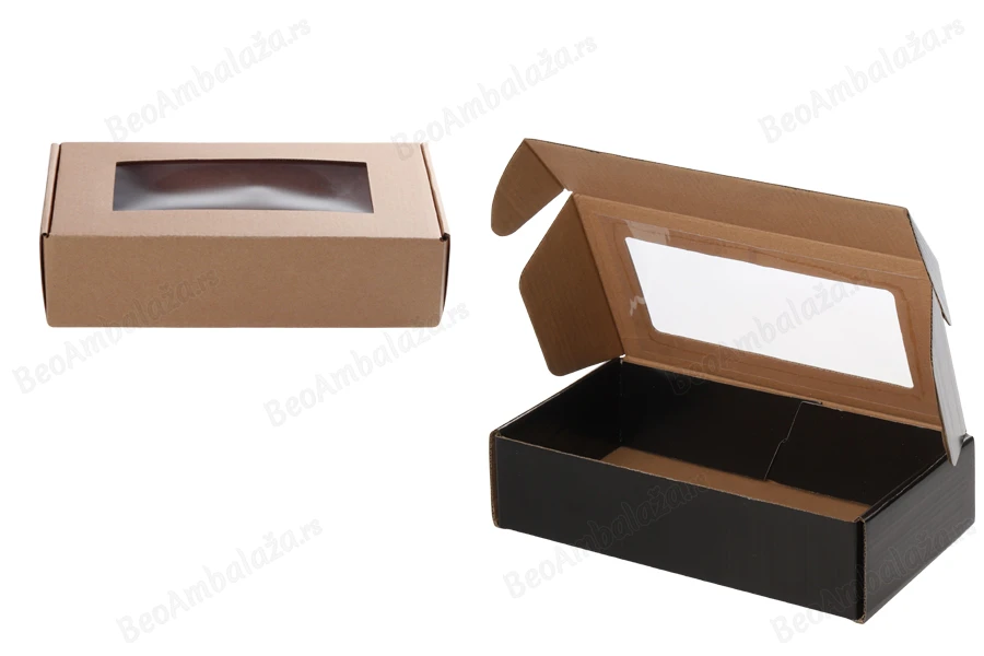 Kutija od kraft papira 240x130x60mm sa prozorom - 20 kom-grupa_slika