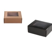 Kartonska kraft kutija sa prozorom 170x130x60mm - 25 kom Kartonska kraft kutija sa prozorom 170x130x60mm - 25 kom