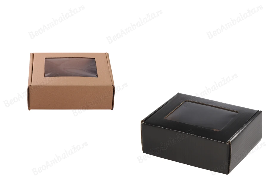 Kartonska kraft kutija sa prozorom 170x130x60mm - 25 kom-slika_proizvoda